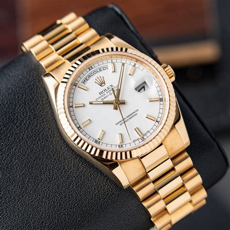 rolex day date white gold 36|rolex day date 36.